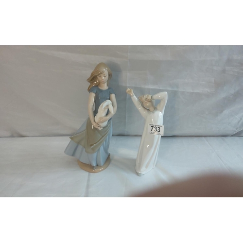 733 - Vintage Nao by Lladro Porcelain Girl with Bunny Rabbit
#4870 Boy Yawning