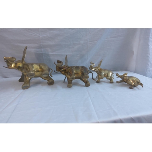 738 - Vintage Brass Elephants