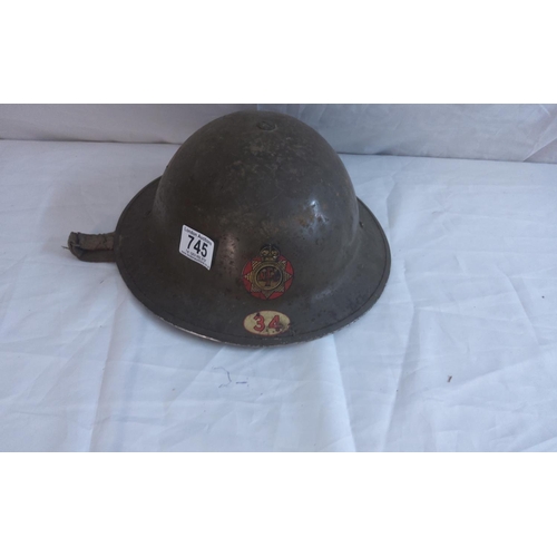 745 - Rare WW2 British NFS National Fire Service Helmet