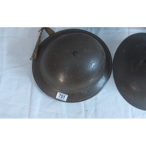 751 - British Mkii Brodie Helmet, plus two Street Fire Party Helmets