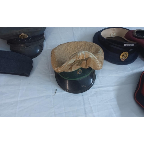 757 - Collection of Various Military Hats & Berets to include Wermacht Visor Cap, RAF Visor Cap, Royal Nav... 