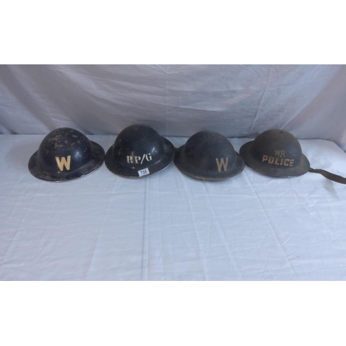 758 - Civil Defence Helmets incl. 2 Air Raid Warden General Service Helmets, Police Reserve Helmet, Civil ... 