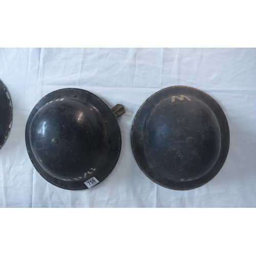 758 - Civil Defence Helmets incl. 2 Air Raid Warden General Service Helmets, Police Reserve Helmet, Civil ... 