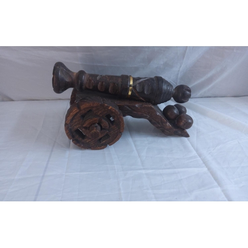 762 - Carved Wooden Cannon