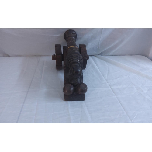 762 - Carved Wooden Cannon