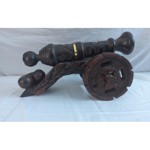 762 - Carved Wooden Cannon