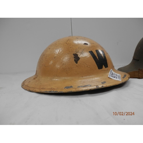 975 - Civil Defence WW2 Air Raid Warden Helmet (White Junior Supervisor) and a Supplementary Fire Party He... 