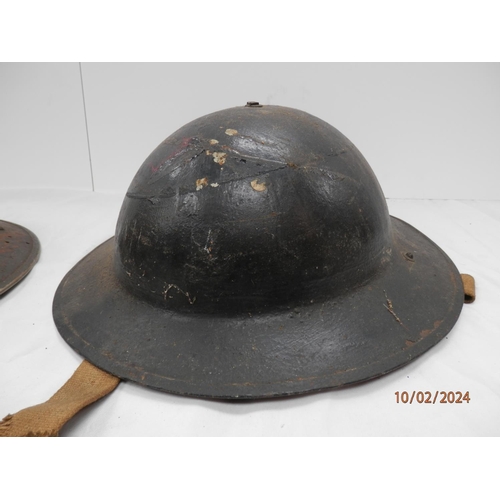 976 - Two Civil Defence WW2 First Aid Party Helmets