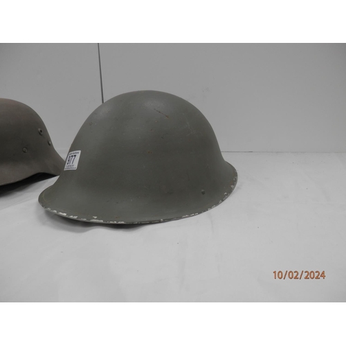 977 - British Army WW2 mk4 Helmet and a Stahlhelm M45 Helmet