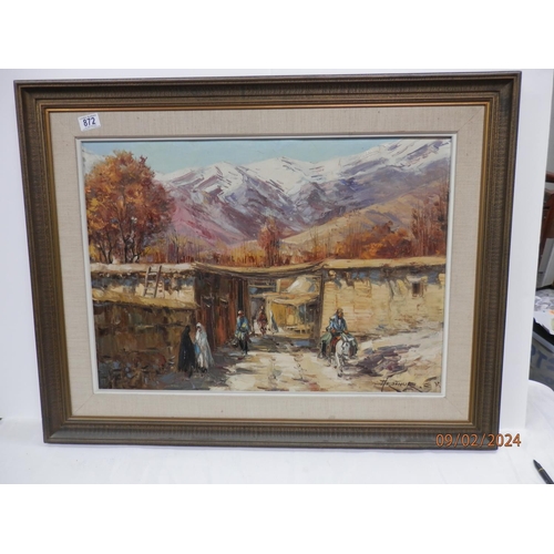 872 - Arthur Sarkissian b. Armenia 1960. Oil on Canvas Dated 1975. Signed to the Bottom Right. Framed 90cm... 