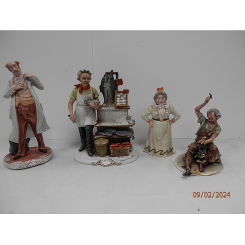 873 - Lot of Four Capadimonte Figurines