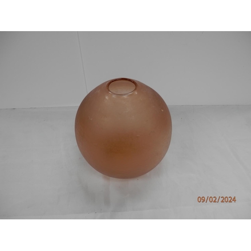 878 - Vintage Hand Blown Pink Tinted Glass Vase-Unknown Maker. Off Very Good Design and Quality. Approx 20... 