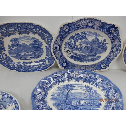 879 - Lot of Wedgwood Queens Ware Blue and White Platters