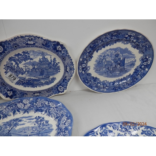 879 - Lot of Wedgwood Queens Ware Blue and White Platters