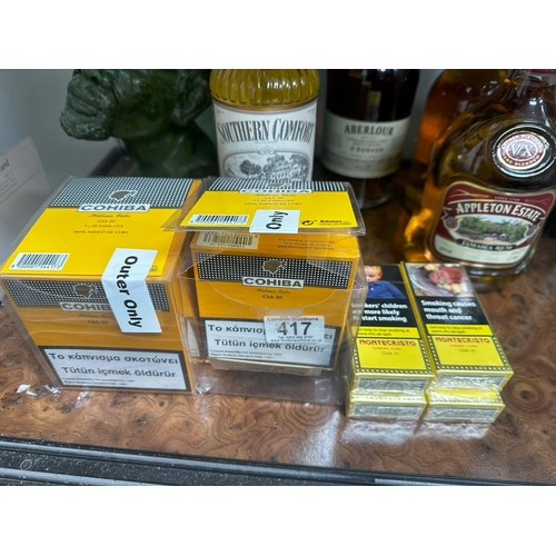 417 - 9 Packets of Sealed Cohiba Club Cigars each Packet containing 20 Cigars plus 4 Packets of Montecrist... 