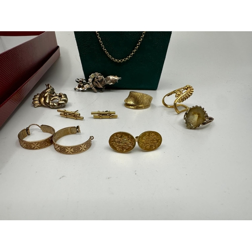 178 - Mixed Jewellery Lot to include 2 Pairs of 9ct Earrings (5.7g), Pair of 22ct Earrings (2.4g), Gold on... 