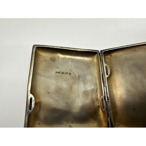 218 - Hallmarked Silver Cigarette Case 66g