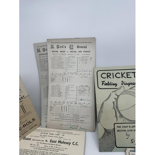 224 - Collection of 1940s/50s Cricket Scorecards/Programmes etc