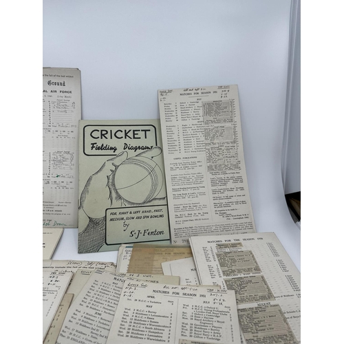 224 - Collection of 1940s/50s Cricket Scorecards/Programmes etc