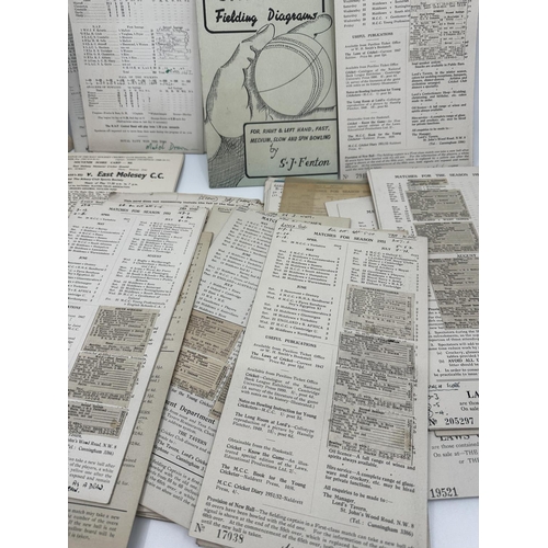 224 - Collection of 1940s/50s Cricket Scorecards/Programmes etc