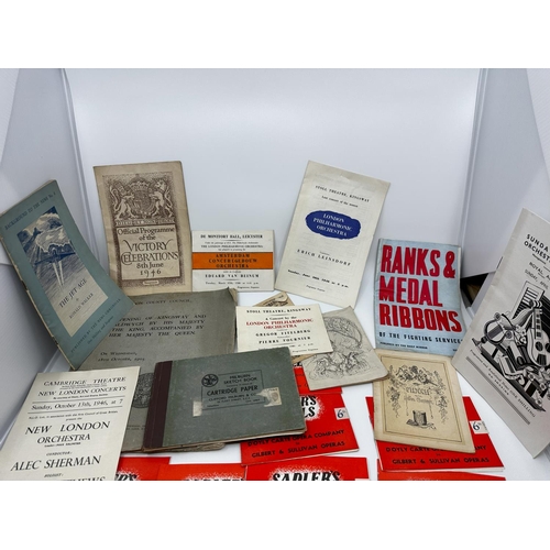 225 - Ephemera Lot to include 1940s Opera Programmes, Sketchbook, 1905 London County Council Programme etc