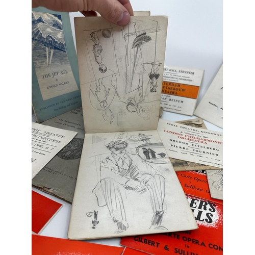 225 - Ephemera Lot to include 1940s Opera Programmes, Sketchbook, 1905 London County Council Programme etc