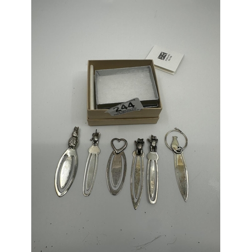 244 - Collection of Hallmarked Silver Bookmarks