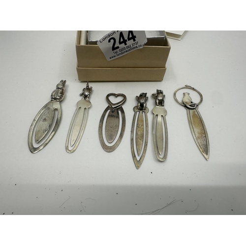 244 - Collection of Hallmarked Silver Bookmarks