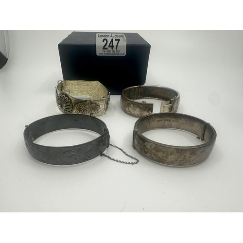 247 - Four Hallmarked Silver Bangles (150g)