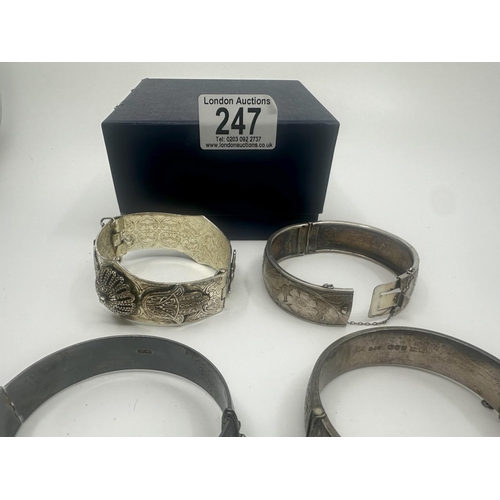 247 - Four Hallmarked Silver Bangles (150g)