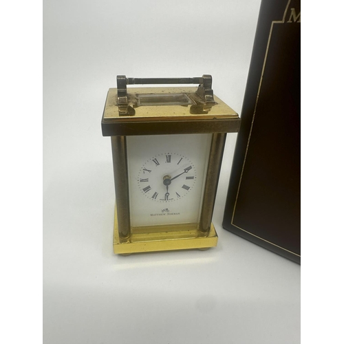 248 - Matthew Norman Miniature Brass Carriage Clock