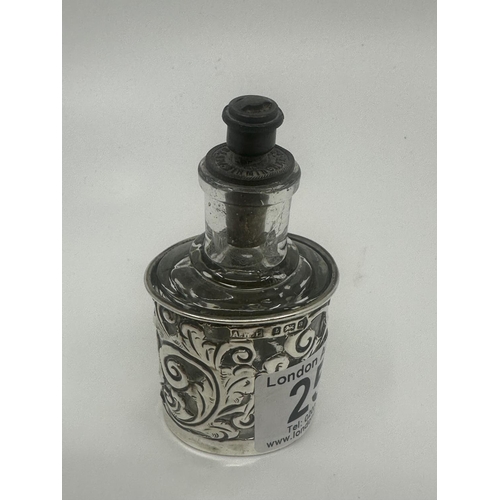 250 - Early 20th Century Silver Cased Gentleman's Bottle AWP Birmingham