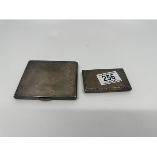 256 - Two Hallmarked Silver Cigarette Cases (249g)