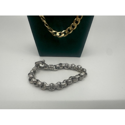 257 - Silver Chain and Bracelet (111g)