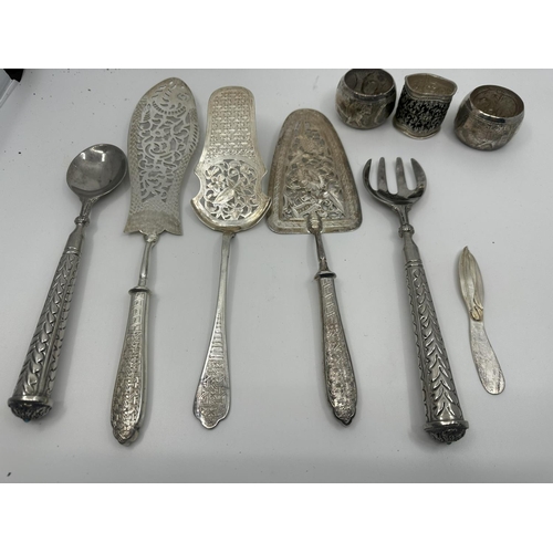 371 - Box of Various Middle Eastern Silver Items (660g) including bits marked as 900 Silver and with the 8... 