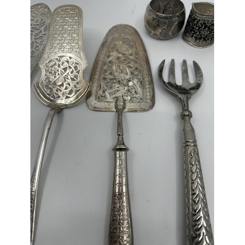 371 - Box of Various Middle Eastern Silver Items (660g) including bits marked as 900 Silver and with the 8... 