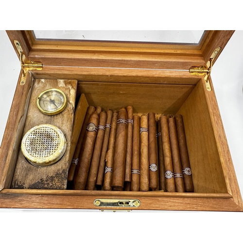 413 - Humidor Containing a Good Quantity of Montecristo Cuban Cigars (25 in total)