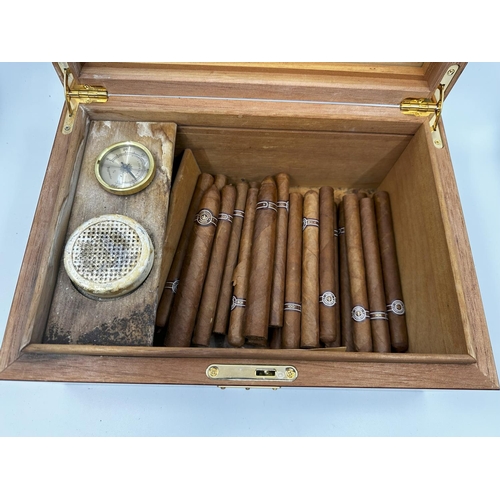 413 - Humidor Containing a Good Quantity of Montecristo Cuban Cigars (25 in total)