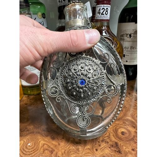 419 - White Metal Overlay Decanter