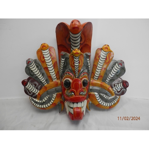 187 - Pair of Wooden Naga Rakish Masks