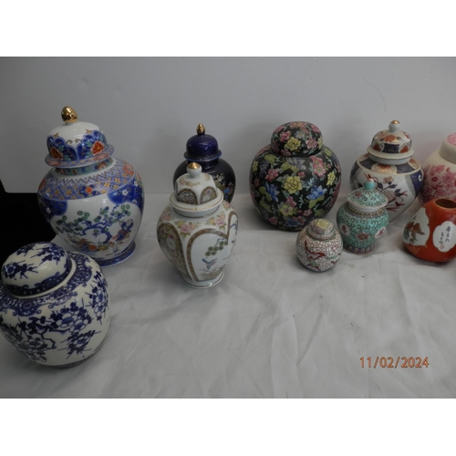 189 - Tray of Assorted Ginger Jars etc