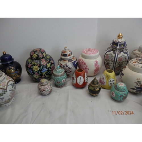 189 - Tray of Assorted Ginger Jars etc