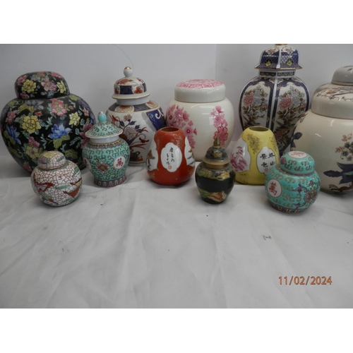 189 - Tray of Assorted Ginger Jars etc