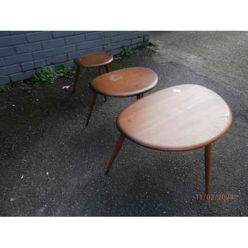 196 - Mid Century Ercol Pebble Nest of Tables