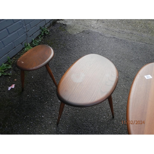 196 - Mid Century Ercol Pebble Nest of Tables