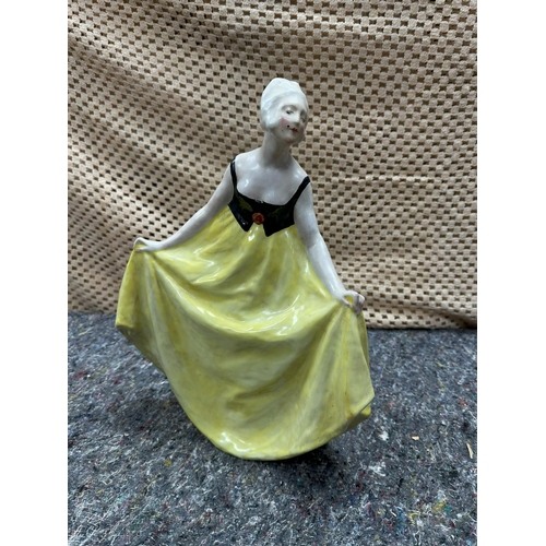 1198 - Leon Leyritz Art Deco Faience Figurine of a Curtsying Lady (36cm)