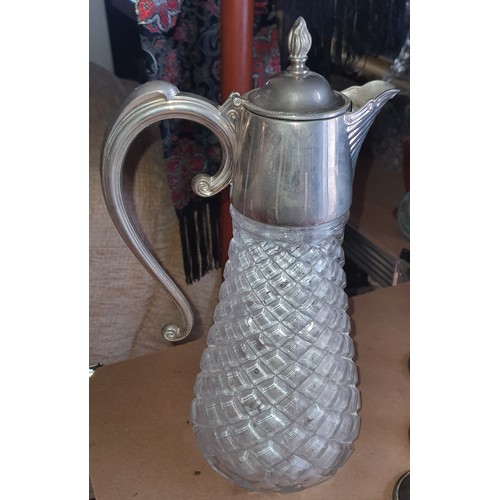 150A - Vintage crystal claret jug and glasses