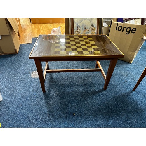 1226 - Mid Century Teak Chess Coffee Table