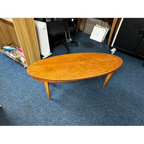 1225 - Mid Century Teak Oval Coffee Table