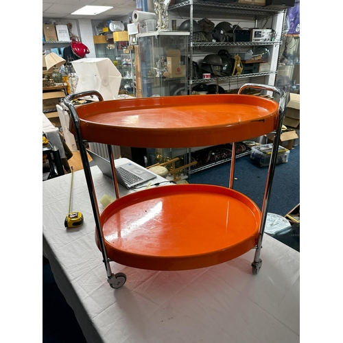 1211 - Vintage 1970s Orange Cocktail Trolley